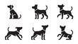 © Muhammad - Black dog silhouettes in various poses on white background for animal and pet concepts
