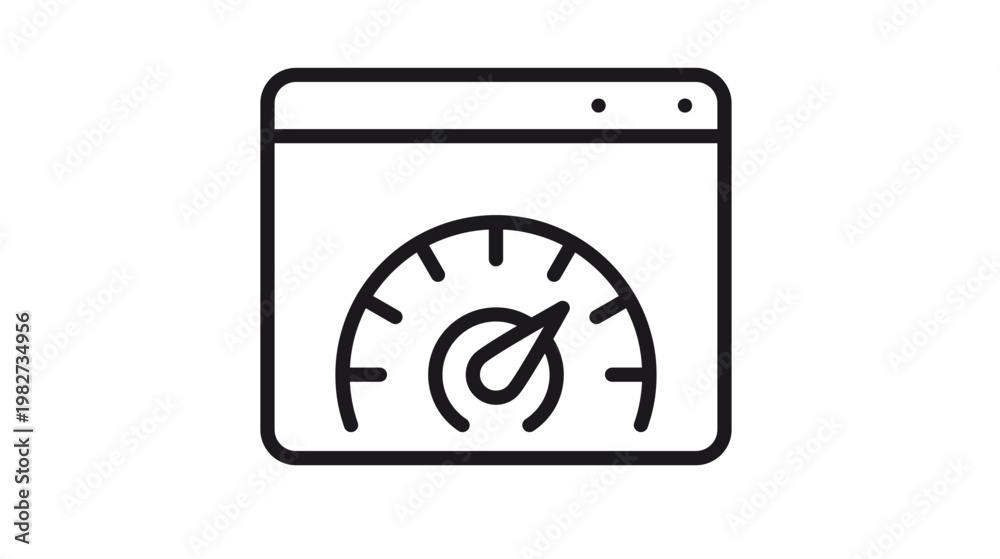 Website performance and page speed optimization vector icon. Minimalist ...