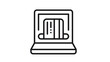 © Elva - Online payment vector icon illustration featuring a laptop computer with a credit card being inserted into the screen, representing digital banking, e-commerce, and secure internet transactions.