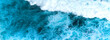 © aFotostock - Banner Blue ocean Turquoise sea water white foam wave pattern splashing deep blue sea. Banner Tropical sea beach Seascape dark background splash on rock. Summer Ocean Surface wave with copy space