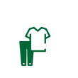 © Fitria - Green t-shirt and pants set, casual wear, minimalist icon for clothing and fashion
