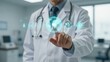 © NguyenThi - Doctor in White Coat Using Futuristic Holographic Interface with Digital Health Icons in Modern Medical Clinic or Hospital Setting