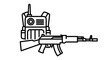 © Uca - Tactical Vest and Assault Rifle Icon: Military Gear, Combat Equipment, Security Forces