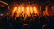 © Steven Indra - Rock Band Performing on Stage at Energetic Live Concert with Crowd and Warm Orange Stage Lights