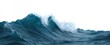 © ckybe - Vibrant sea swell on white background rich blue crest with frothy white foam for surfing.