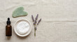 © Studio Turen - Minimal skincare products flat lay on neutral background