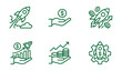 © LOGISTOCK - Startup business investment and growth set of outline icons illustrating various financial and entrepreneurial concepts