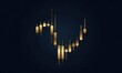 © Tech_Lab - Golden stock market chart with candlestick pattern on dark background