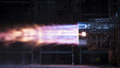 © samsam62 - Powerful rocket engine exhaust ignites with vibrant purple and orange flames during testing