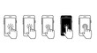 © Dieke - Sequence of hand touch gestures on a smartphone interface illustrating tap actions.