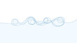 © Dream Graphics - Blue abstract continuous line wave for mental health and clarity, Minimalist tangled blue scribble representing creative process and flow, Conceptual blue line art for problem solving and business str