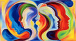 © Creative Spark - Vibrant illustration of interconnected flowing human profiles representing diverse thoughts and emotions.