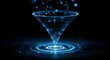 © Kota - Glowing digital funnel filtering glowing particles into a bright light circle