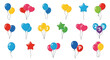 © Ambrol - Colorful Balloon Cluster Floating In Bright Sky.