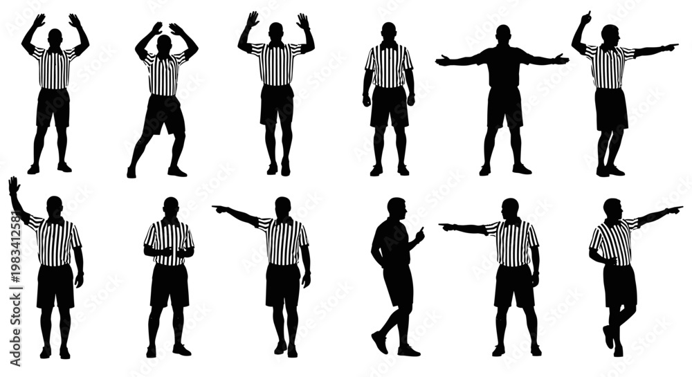 Signaling Poses Referee gestures and body language variety. Stock Vector | Adobe Stock