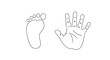 © Anak - Outline of a Footprint and Handprint, Isolated on White Background