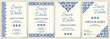 © Danchenko - Set of elegant wedding invitations with blue floral and azulejo borders. Classic templates for save the date, announcement, or ceremony cards. Mediterranean tiles. Spanish party design template.