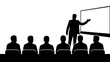 © MST MEHENAJ - Silhouette of a teacher presenting to a group of students