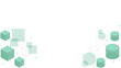 © ICHIGOMARU - ミントグリーンの幾何学的なネットワーク背景素材 3D抽象イメージ／Abstract Geometric Network Background with Mint Green 3D Shapes