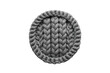 © Michael - Gray knitted wool circle with a braided border, offering a soft textile texture over a transparent background