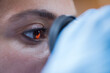 © .shock - Middle Eastern medical team testing blood samples in laboratory with young Arab doctors and technician