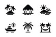 © Laboni - Tropical island and beach vacation icons with tropical vacation collection