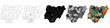 © Muhammad Nashieh - Nigeria map set with administrative state boundaries in multiple styles including outline black and white grayscale and colorful versions, infographics presentation and web design vector illustration