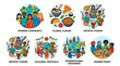 © Bening - Diverse community coming together through global cuisine and artistic cultural exchange