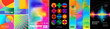 © Ardea-studio - Abstract gradient art design. Vector modern illustrations of geometric shapes, round spheres, futuristic soundtracks, lines, and shapes for background, poster, banner, cover, and flyer