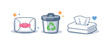 © Влада Яковенко - Discreet disposal practices illustrated through a wrapped used pad, a small bin symbol, and clean tissue details that communicate respectful and hygienic