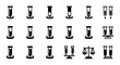 © Shawn - Laboratory equipment icons, science lab tools, chemistry beakers, test tube symbols, 20 black and white vector graphics