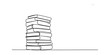 © Badhon_Designer - A simple black and white line drawing of a tall stack of books resting on a flat surface area. Vector, illustration