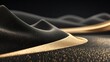 © reni - Elegant undulating fabric structures display luxurious black texture accented with shimmering gold detailing