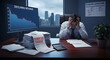 © Thai - Corporate financial crisis concept depicting business cash flow problem with declining revenue invoicing pressure bankruptcy risk economic failure and monetary debt management challenges