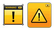 © VectorMonk - Warning signs with exclamation marks on yellow background alert symbols caution icons and notification alerts