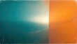 © AnaiChan - Ein abstrakter Vintage-Hintergrund mit Teal- und Orange-Farbverlauf, Lichteffekten, Filmkorn und Kratzern für ein nostalgisches Design-Element.