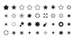 © Labib - Set of diverse star shapes and celestial elements like sun and comet, modern graphic icons.