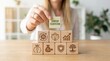 © SewcreamStudio - Startup ecosystem, business growth, entrepreneurship, innovation, investment, leadership, strategy concept with professional placing blocks for corporate success and development.