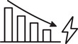 © Hamza - Declining bar graph with a lightning bolt icon representing energy crisis or power outage simple vector illustration for concept design