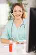 © auremar - young happy female doctor in headset