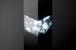 © Rendara Studio - 3D cubic light core inside dark frame with voxel glow