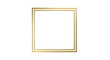 © Firoj - A gold square frame with a transparent background is isolated on white.