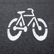 © a40757se - Bike lane. Sign for bicycle painted on the asphalt.