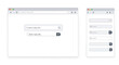 © Rockybhai - User interface mockups of a web browser window displaying a search bar and address bar with dropdown suggestions