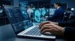 © Sukon - Professional programmer utilizing an AI coding tool for advanced software development on a laptop.
