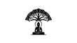 © Mufarokah - Meditating buddha under a bodhi tree illustration for spiritual content