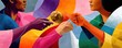 © Georgii - Hands connecting with threads in a colorful illustration of community, diversity and collaboration