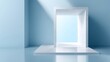 © Aris Suwanmalee - Minimalist interior with geometric window and soft light effect.