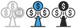 © EQBAL BASAR HABIB - Money Growth Tree Icon Set representing financial success investment planning savings and wealth management ideas