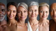 © Nataliya - Portrait series of individuals of different ethnicities, ages, and body types celebrating diversity and natural beauty, wide aspect ratio, inclusive representation, with copy space